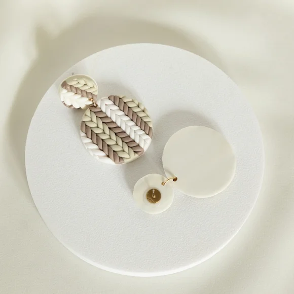 Olive Knit Earrings - Picture 5 of 6